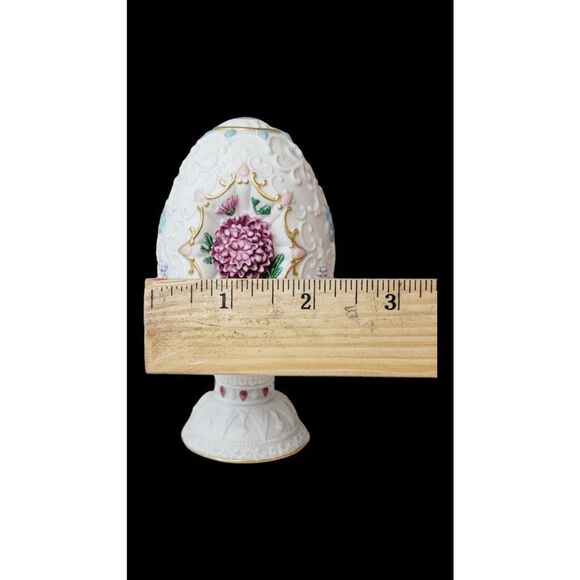 Vintage Lenox The Chrysanthemum Blossom Egg On Pedestal 1993 Original Box Easter - Picture 14 of 14